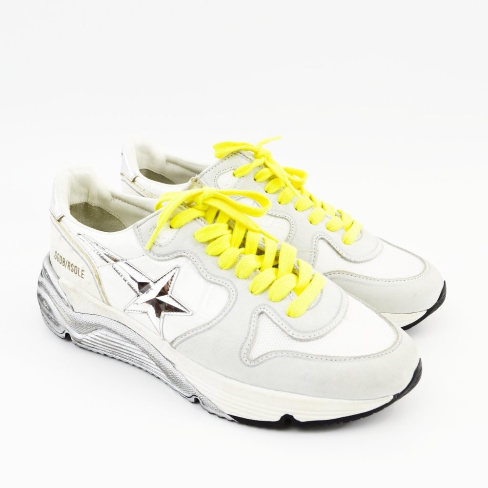 Golden Goose Grey/ Neon Running Sneaker #202-8